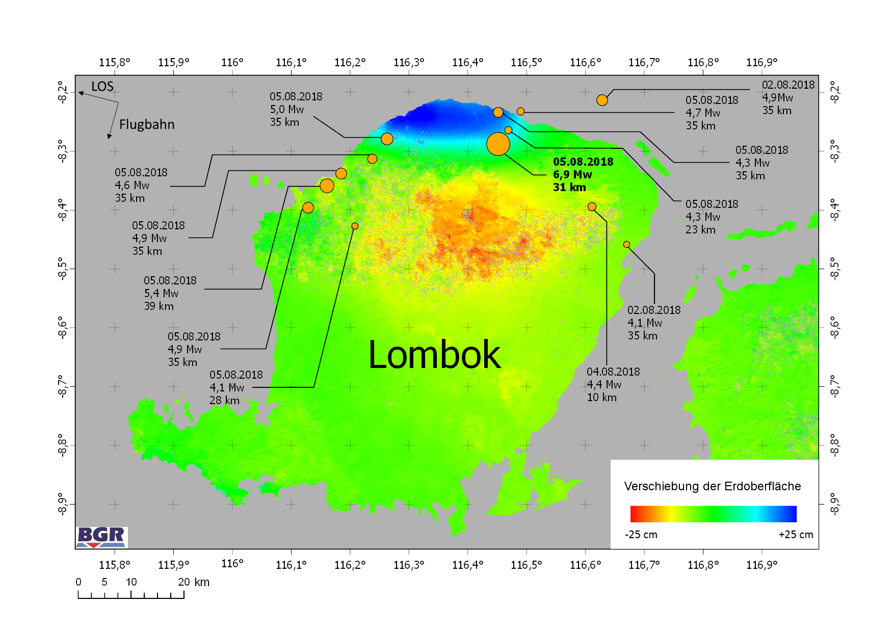 Oberflächenveränderungen auf Lombok Oberflächenveränderungen auf Lombok