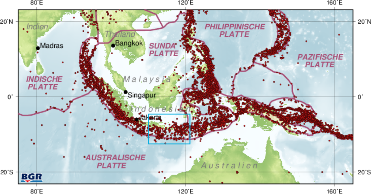 Seismizität im indisch-pazifischen Raum